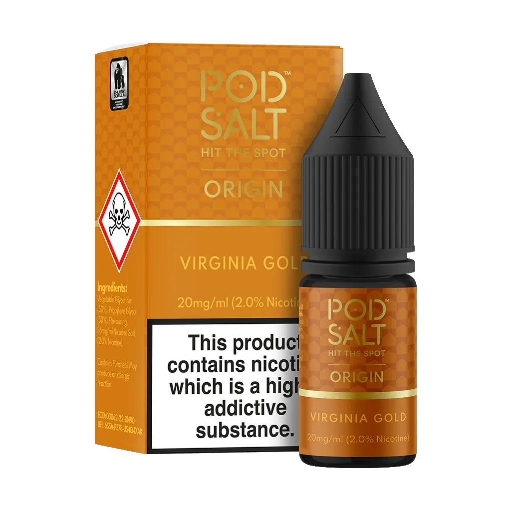PodSaltOriginVirginiaGoldNicSalt10ml