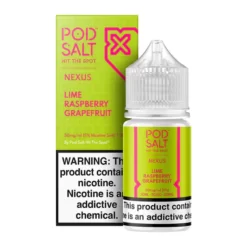 POD SALT NICOTINE SALT - NEXUS LIME RASPBERRY GRAPE FRUIT (Ice Edition)– 30ML