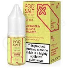 POD SALT NICOTINE SALT - STRAWBERRY BANANA RHUBARB (Ice Edition)  – 30ML