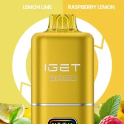 IGET MOVE B50000 PUFFS DISPOSABLE VAPES - LEMON LIME+RASPBERRY LEMON- 5% TYPE C RECHARGEABLE