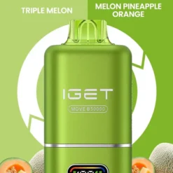 IGET MOVE B50000 PUFFS DISPOSABLE VAPES - TRIPLE MELON+MELON PINEAPPLE ORANGE - 5% TYPE C RECHARGEABLE