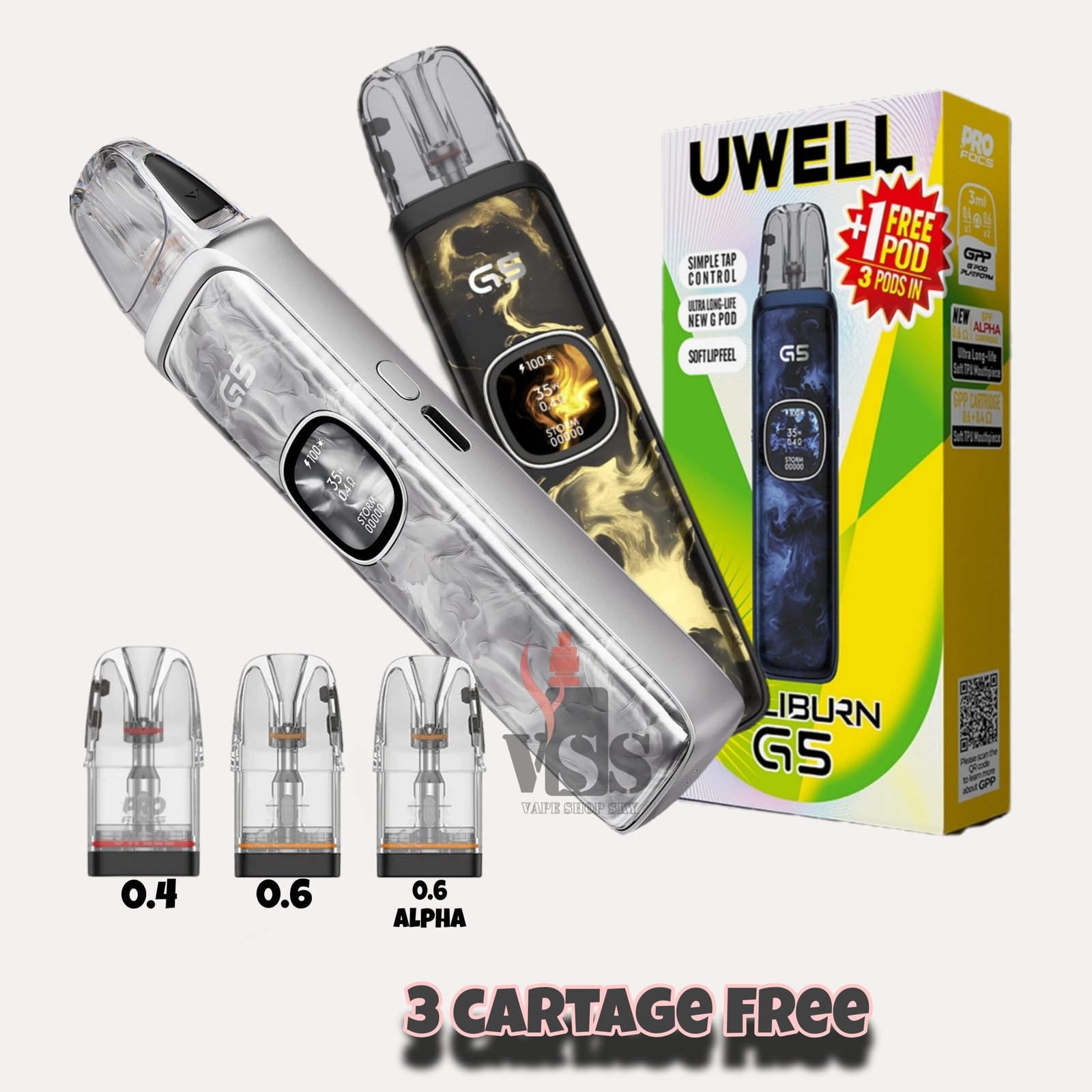 Uwell Caliburn G5 Pod System Kit (With 3 Pods) - Image 2