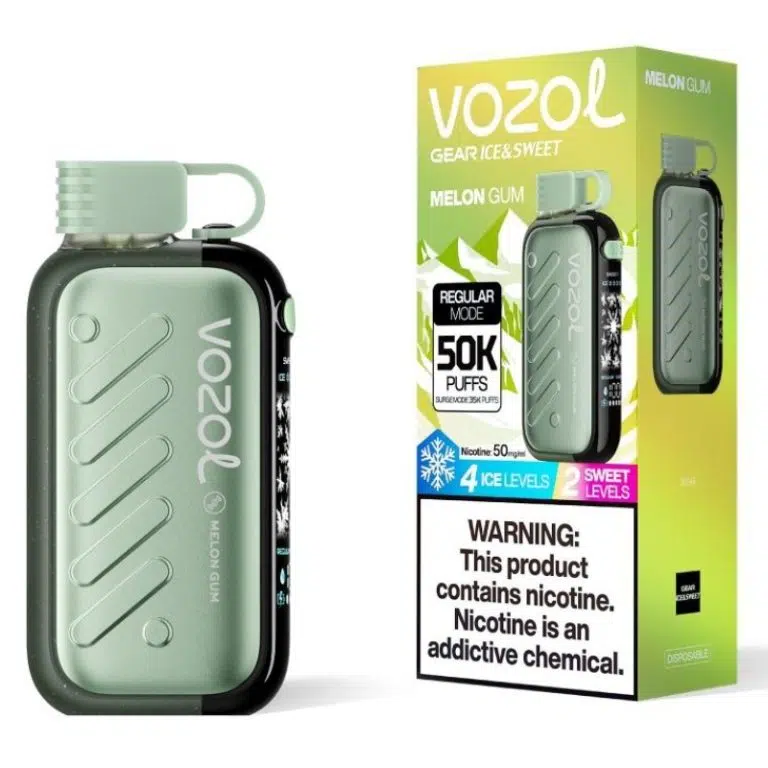 VOZOL GEAR ICE & SWEET DISPOSABLE VAPE 50K Puffs - Melon Gum - 5% Nic - Type C Rechargeable (4 Ice levels & 2 Sweet levels)