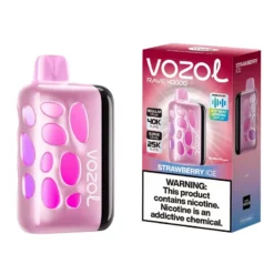 VOZOL RAVE 40K Puffs - Strawberry Ice - 5% (Regular mode 40k & Surge mode 25k) Disposable Vape - Type C Rechargeable