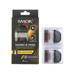 Smok Nord 6 Empty Pods - Top Fill - Pack of 2 Pods (RPM 4 coils compatible)